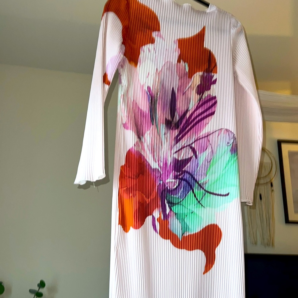 Orchid flower printed dress